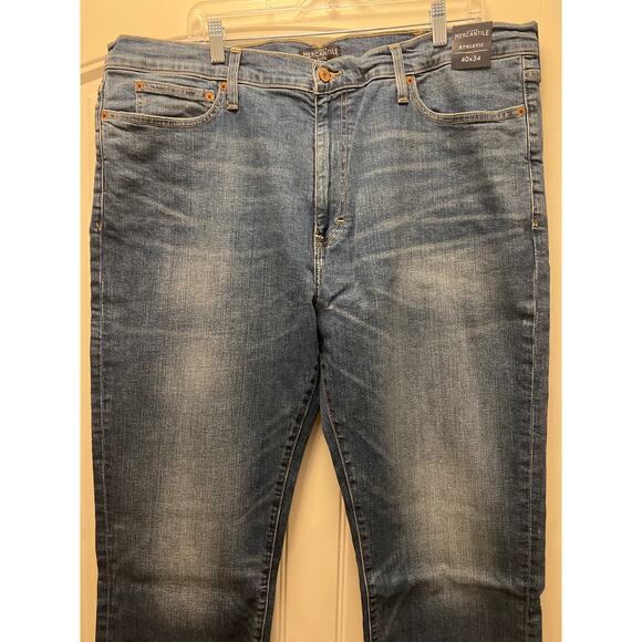 NWT J Crew Mercantile Men’s Denim Straight Leg Athletic Jeans Size 40x34 Blue - Picture 2 of 9